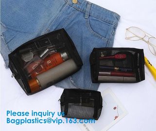 Women's cosmetics Travel cosmetic bag,Nylon Mesh Cosmetic Makeup Bag,Promotional Bags, PVC/PE/EVA/PU/TPU supplier