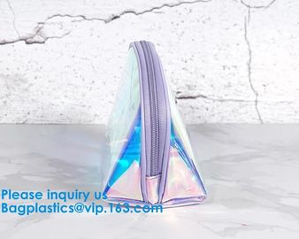 Shiny Luxury Hologram Laser Pvc Holographic Cosmetic Zipper Make Up Bag,Toiletry Bag Hologram Laser Lady Travel Cosmeti supplier