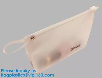 Eco-friendly heat seal frosted PVC /EVA k bag, Custom Waterproof Cosmetic Clear Plastic PVC Zipper Bag With Logo supplier