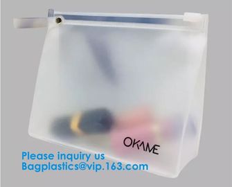 Eco-friendly heat seal frosted PVC /EVA k bag, Custom Waterproof Cosmetic Clear Plastic PVC Zipper Bag With Logo supplier
