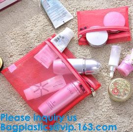 Cheap Cosmetic Bag Nylon Mesh Zippered Bag Makeup Organizer Bag,Women Mesh Cosmetic Portable White Mesh Zipper Bag supplier