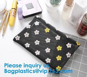 Travel Toiletry Pouch Nylon Mesh Cosmetic Makeup Organizer Bag Zipper Mesh Makeup Bag,Ladies Eco Makeup Hand Bag supplier