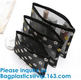Travel Toiletry Pouch Nylon Mesh Cosmetic Makeup Organizer Bag Zipper Mesh Makeup Bag,Ladies Eco Makeup Hand Bag supplier