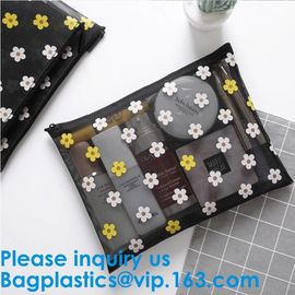Travel Toiletry Pouch Nylon Mesh Cosmetic Makeup Organizer Bag Zipper Mesh Makeup Bag,Ladies Eco Makeup Hand Bag supplier