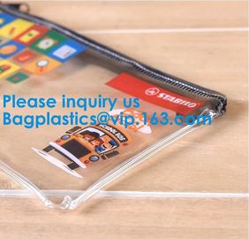 Travel Toiletry Pouch Promotional Zip Lock Pvc Bag With Own Logo Eco-Freindly Transparent Pvc Zipper Pen Pouch supplier
