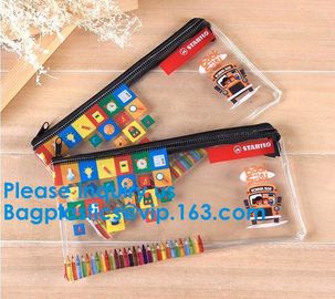 Travel Toiletry Pouch Promotional Zip Lock Pvc Bag With Own Logo Eco-Freindly Transparent Pvc Zipper Pen Pouch supplier