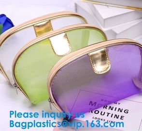 Mesh Cosmetic Bag Neceser Toiletry Organizer Bag Storage Sets Travel Wash Pouch Makeup Pouch Girl Handbag Zipper Mesh Co supplier