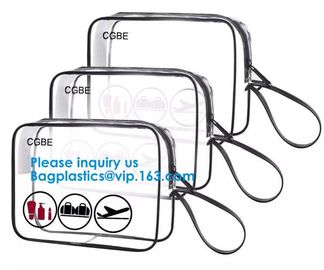 Hot 3pcs Clear Cosmetic Toiletry PVC Travel Wash Mak,Organizer Purse Necessary Mesh Cosmetic Bag Women Make Up Bag Makeu supplier