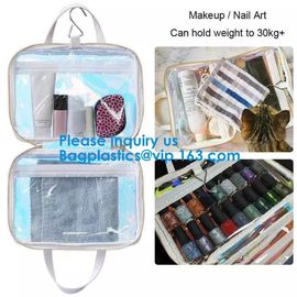 Shiny Silver Pvc Holographic Makeup Cosmetic Bags Toiletry Storage Wash Bags Organizer Pouch Beauty Makeup Case Accessor supplier