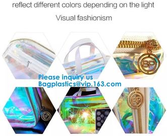 Shiny Silver Pvc Holographic Makeup Cosmetic Bags Toiletry Storage Wash Bags Organizer Pouch Beauty Makeup Case Accessor supplier