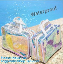 Shiny Silver Pvc Holographic Makeup Cosmetic Bags Toiletry Storage Wash Bags Organizer Pouch Beauty Makeup Case Accessor supplier
