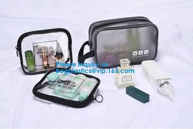 Fashion Black Shaving Kit Travel Wash Bag Organizer PVC Waterproof Portable Gym Hanging Toiletry Bag for men supplier