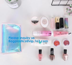Hologram Zipper Pvc Cosmetic Bag, Hologram Zipper Pu Cosmetic Bag,co-Friendly, Water Proof, Stitching/heat sealing/print supplier