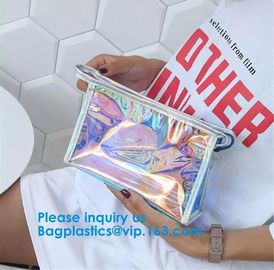 Hologram Zipper Pvc Cosmetic Bag, Hologram Zipper Pu Cosmetic Bag,co-Friendly, Water Proof, Stitching/heat sealing/print supplier