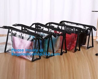 Travel Toiletry Bag Makeup Pouch Durable Carry-On Clear Zipper Small Cosmetics bag Simple Zipper Cosmetic Travel Bag supplier