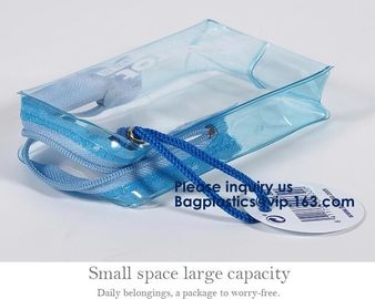 Pvc Makeup Cosmetic Bag Resealable PVC Slider Zip Poly CPE Material, makeup mini clear PVC cosmetic bag supplier