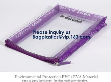 Pvc Makeup Cosmetic Bag Resealable PVC Slider Zip Poly CPE Material, makeup mini clear PVC cosmetic bag supplier