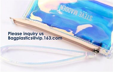 Handle Politzer Makeup Cosmetic Bag Toy Package Zip Barrel Cosmetic Box Portable Travel PVC Clear Cosmetic Makeup Bags supplier