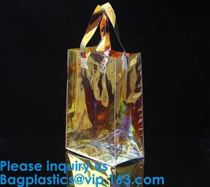 Laser PVC Tote Shopping Bag Promotional Custom Waterproof Transparent Pvc Beach Bag Sets Shopping Online Women Hand Bag supplier