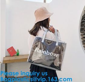 Ladies Beach Bag Summer Bag Women Waterproof Handbags Transparent PVC Plastic Pouch Beach Bags supplier