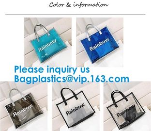 Ladies Beach Bag Summer Bag Women Waterproof Handbags Transparent PVC Plastic Pouch Beach Bags supplier
