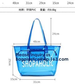 Waterproof Beach Pvc Bag Summer Beach Bag, China Suppliers Transparent PVC Women Bags Tote Beach Handbags supplier
