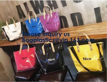 Fashion Ladies Rainbow Hologram Laser PVC Handbag Beach Shoulder Bag Shopping Tote Bag For Women supplier
