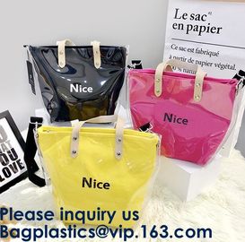 Fashion Ladies Rainbow Hologram Laser PVC Handbag Beach Shoulder Bag Shopping Tote Bag For Women supplier