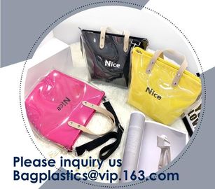 Fashion Ladies Rainbow Hologram Laser PVC Handbag Beach Shoulder Bag Shopping Tote Bag For Women supplier
