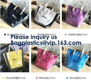 Fashion Ladies Rainbow Hologram Laser PVC Handbag Beach Shoulder Bag Shopping Tote Bag For Women supplier