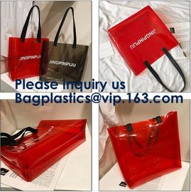 Clear Shopping Bag PVC Handbag Fashion Big Bags Jelly Package Large Transparent Tote Bag Shoulder Bag Leisure Beach Bag supplier