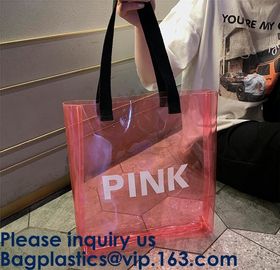 Clear Shopping Bag PVC Handbag Fashion Big Bags Jelly Package Large Transparent Tote Bag Shoulder Bag Leisure Beach Bag supplier