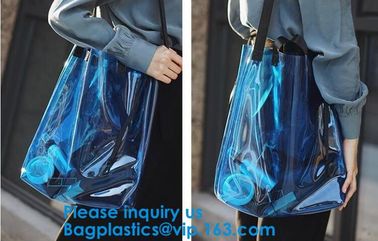 Women'S Clear Jelly Beach Bag Clear Transparent Pvc Shoulder Handbag Beach Shopping Swimming Durable Tote Bag supplier