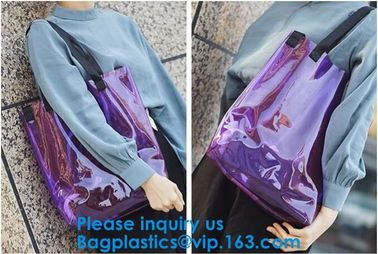 Women'S Clear Jelly Beach Bag Clear Transparent Pvc Shoulder Handbag Beach Shopping Swimming Durable Tote Bag supplier