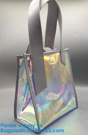 Shiny Transparent Hologram Holographic Tote Bag PU Handbag Shoulder Bag,Transparent Laser Candy Hologram Handbag Jelly B supplier