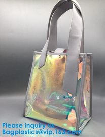 Shiny Transparent Hologram Holographic Tote Bag PU Handbag Shoulder Bag,Transparent Laser Candy Hologram Handbag Jelly B supplier