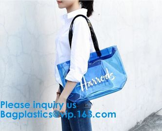 Clear Shopping Bag Transparent PVC Beach Handbag Tote Shoulder Bag Beach Waterproof Large Capacity Foldable Travel Stora supplier