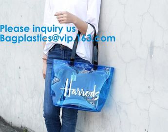 Clear Shopping Bag Transparent PVC Beach Handbag Tote Shoulder Bag Beach Waterproof Large Capacity Foldable Travel Stora supplier