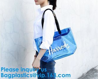 Clear Shopping Bag Transparent PVC Beach Handbag Tote Shoulder Bag Beach Waterproof Large Capacity Foldable Travel Stora supplier