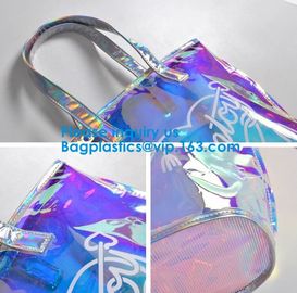 Holographic Makeup Bag Iridescent Cosmetic Bag Hologram Clutch Large Toiletries Pouch Holographic Makeup Pouch  Bag supplier