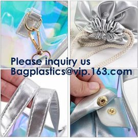 Girls Fancy Handbag Beach Shoulder Sling Bag, Shiny Hologram Holographic Tote PU Handbag Shoulder Big Bag ladies supplier