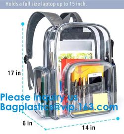 PVC Clear Transparent Plastic School Bag Backpack For Kids Children,Fashion PVC Holographic Lady Strapping School Bag Backpa supplier