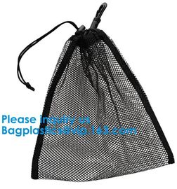 Promotion Small Polyester Mesh Drawstring Bag Customs Size and Logo printing Round Bottom Drawstring Mesh Bag For Sport, supplier