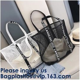 Mesh Tote Bag Customs Logo Printing Shopping Bag With Canvas Drawstring Bag, Double Drawstring Multiple Sizes Bagease supplier