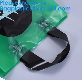 100% Biodegradable And Compostable Soft Loop Handle Plastic Bag For Clothing,Handle Block Bottom Plastic Shopping Bag supplier