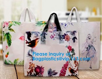 100% Biodegradable And Compostable Soft Loop Handle Plastic Bag For Clothing,Handle Block Bottom Plastic Shopping Bag supplier