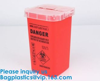 Biohazard Plastic Sharps Container,Hospital Biohazard Medical Needle Disposable Plastic Safety Sharps Container supplier