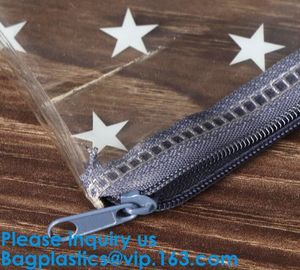 Logo Printed Plastic Stationery Packaging Bag Custom Pvc Zipper Slider Bag,Matte Frosted PVC Slider Zipper Bag Plastic B supplier