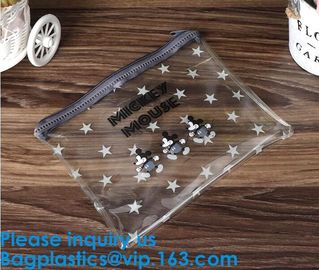 Logo Printed Plastic Stationery Packaging Bag Custom Pvc Zipper Slider Bag,Matte Frosted PVC Slider Zipper Bag Plastic B supplier