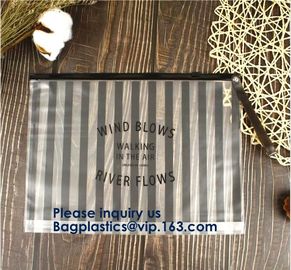 Hot Sale Waterproof Frosted Slider PVC Zipper Bags Wholesale Custom Printed Plastic Transparent k Cloth Bag supplier